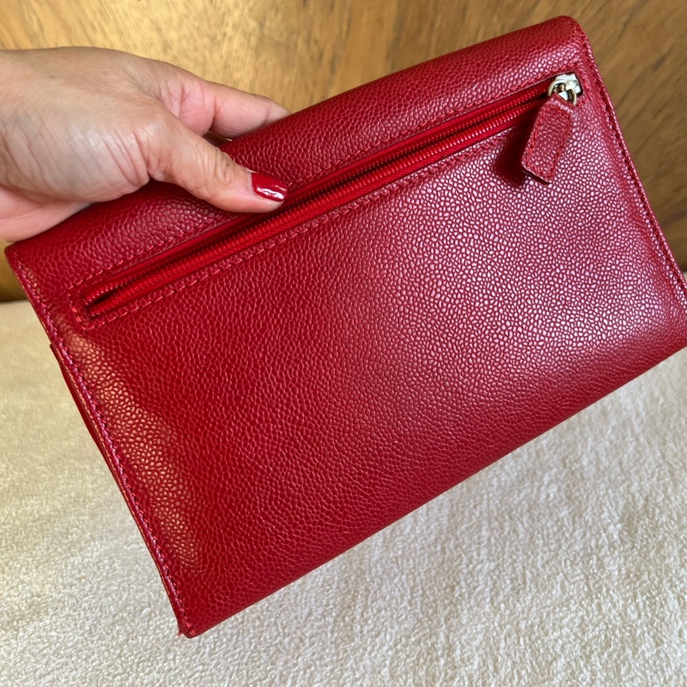 Bally Red Envelope Style Clutch Wallet - image 7